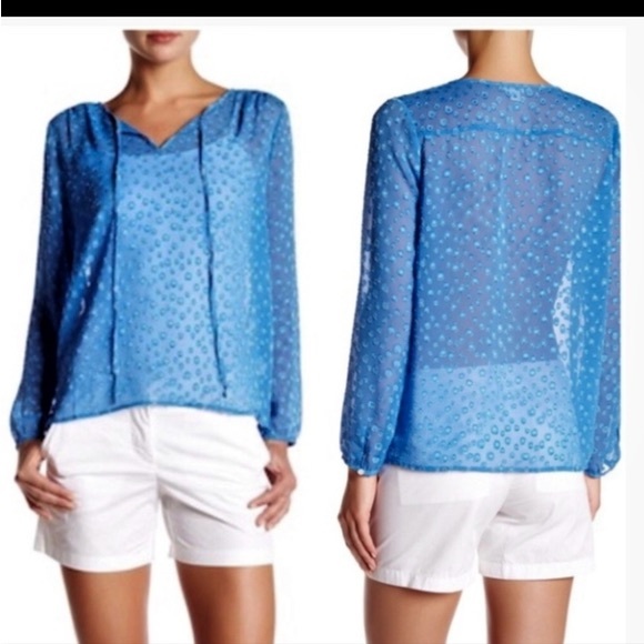 J. Crew Factory Tops - J. Crew factory semi sheer dot blouse
